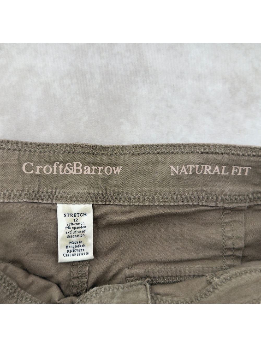 Croft & Barrow Y2K Brown Embroidered Floral Cargo Capris Size 12 Drawstring - Picture 5 of 9